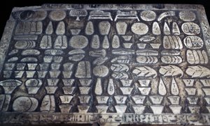 Tavola delle offerte, civiltà egizia, Nuovo Regno, Dinastia XVIII, (dettaglio) da Egyptian 18th Dynasty