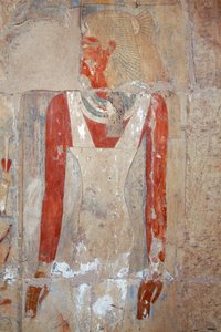 Rilievo dipinto, Tempio funerario di Hatshepsut, Deir el-Bahri, necropoli tebana (Lista del Patrimonio Mondiale dell