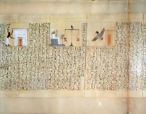Papiro che raffigura la pesatura del cuore, dal Libro dei Morti di Maiherperi da Egyptian 18th Dynasty