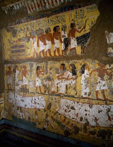 Ricostruzione della Cappella di Maia, Deir el-Medina, argilla e stucco dipinto, Civiltà Egizia, Nuovo Regno, XVIII Dinastia da Egyptian 18th Dynasty