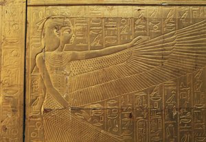 Rilievo sul pannello esterno posteriore della seconda cappella funeraria, Tesoro di Tutankhamon, Egitto, civiltà egizia, Nuovo Regno, XVIII dinastia