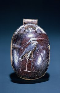Scarabocchio con airone, dalla tomba di Tutankhamon