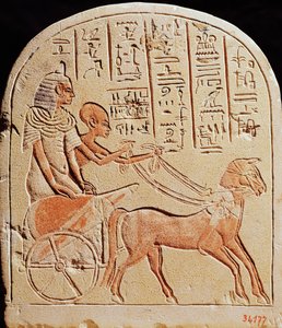 Stele raffigurante uno scriba che guida un carro, da Tell El-Amarna, Nuovo Regno, c.1353-1337 a.C.
