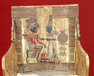 Trono, dalla Tomba di Tutankhamon (c.1370-1352 a.C.) Nuovo Regno da Egyptian 18th Dynasty
