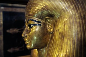 Sarcofago di Tjuya, dalla Tomba di Yuya Tjuya, Valle dei Re, Egitto, civiltà egizia, Nuovo Regno, Dinastia XVIII, (dettaglio) da Egyptian 18th Dynasty