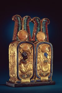 Scatola di unguento a forma di doppio cartiglio reale, dalla tomba di Tutankhamon, Nuovo Regno