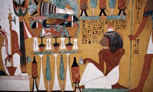 Pittura murale, Tomba di Sennedjem, Valle dei Re, Luxor, Tebe (Patrimonio dell