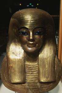 Maschera mortuaria di Yuya, dalla Tomba di Yuya Tjuya, Valle dei Re, Egitto, Civiltà Egizia, Nuovo Regno, Dinastia XVIII da Egyptian 18th Dynasty