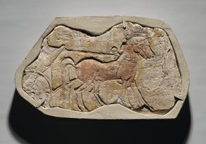 Un paio di cavalli che tirano un carro, da Tell el-Amarna, Nuovo Regno, c.1353-1336 a.C.
