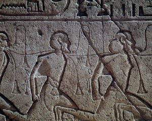 Prigionieri assiri di Ramesse II, rilievo, Tempio Principale di Abu Simbel (Patrimonio dell