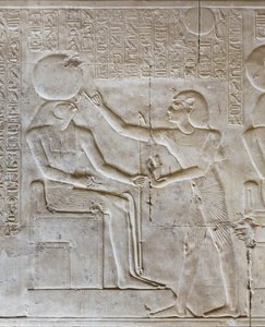 Bassorilievo, tempio di Seti I, Abydos, Egitto da Egyptian 19th Dynasty