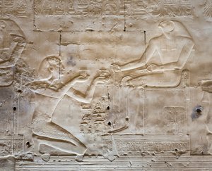 Bassorilievo, tempio di Seti I, Abydos, Egitto da Egyptian 19th Dynasty