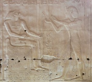 Bassorilievo, tempio di Seti I, Abydos, Egitto da Egyptian 19th Dynasty