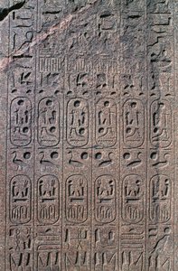 Blocco con rilievi e iscrizioni, Grande Tempio di Amon, Tanis, Egitto, Nuovo Regno, Dinastia XIX da Egyptian 19th Dynasty