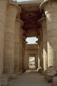 Colonne con fusti di papiro e capitelli a loto nella Grande Sala Ipostila, Nuovo Regno