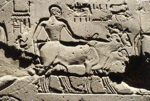 Antico Egitto, Luxor, Tempio di Luxor, Cortile di Ramses II, rilievo, Nuovo Regno, XIX Dinastia (1290-1224 a.C.)