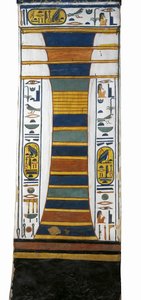 Egitto, Tebe, Luxor, Valle delle Regine, Tomba di Nefertari, pilastro Djed che rappresenta la colonna vertebrale di Osiride con midollo osseo di resurrezione, dalla XIX dinastia da Egyptian 19th Dynasty