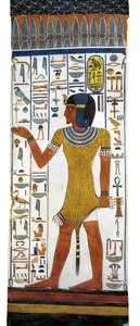 Egitto, Tebe, Luxor, Valle delle Regine, Tomba di Nefertari, pittura murale su pilastro nella camera funeraria della XIX dinastia da Egyptian 19th Dynasty