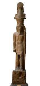 Antichità egizia: statua del faraone Sethi II da Egyptian 19th Dynasty
