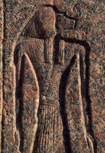 Iscrizione e rilievo di Anubi e un altro dio, sarcofago di Amenhotep, Menfi (Lista del Patrimonio Mondiale dell