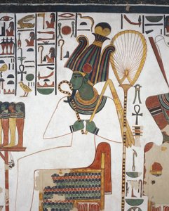 Osiride, affresco, parete est, camera laterale est, Tomba di Nefertari (QV66), Valle delle Regine, Tebe (Patrimonio dell