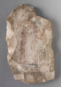 Ostracon: Ramses II Allattato da una Dea, c.1279-1213 a.C.