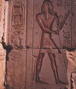 Faraone, rilievo in pietra dal tempio di Ramses II, c.1298 a.C. da Egyptian 19th Dynasty