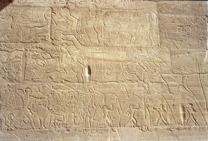 Rilievo raffigurante truppe egiziane che assaltano la città ittita di Dapur, dalla Grande Sala Ipostila, Nuovo Regno, c.1297-1185 a.C.