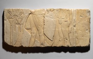 Rilievo che raffigura una scena di offerta, da Tell el-Amarna, Nuovo Regno, c.1353-1336 a.C. da Egyptian 19th Dynasty