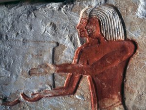 Rilievo raffigurante portatori, tomba di Leteya, Saqqara, Egitto, civiltà egizia, Nuovo Regno, Dinastia XIX da Egyptian 19th Dynasty