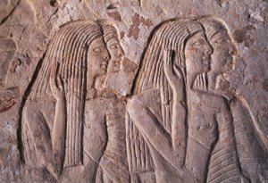Rilievo raffigurante gruppo di donne, tomba di Leteya, Saqqara, Egitto, civiltà egizia, Nuovo Regno, Dinastia XIX