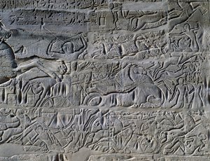 Campagne di Seti I in Siria e Palestina, rilievo, parete esterna nord della Grande Sala Ipostila, complesso templare di Karnak (Patrimonio dell