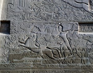 Campagne di Seti I in Siria e Palestina, rilievo, parete esterna nord della Grande Sala Ipostila, complesso templare di Karnak (Patrimonio dell