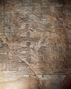 La battaglia tra gli Egiziani e gli Ittiti a Kadesh, rilievo, Tempio Principale di Abu Simbel (Patrimonio Mondiale dell