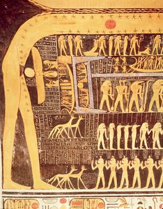 (Dettaglio) dal Libro del Giorno dal soffitto della camera funeraria della Tomba di Ramses VI (r.1143-1136 a.C.) Nuovo Regno