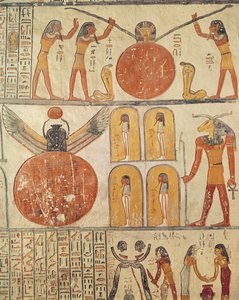 (Dettaglio) dal Libro della Terra, dalla camera funeraria della Tomba di Ramses VI (r.1143-1136 a.C.) Nuovo Regno