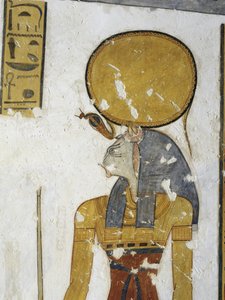 Egitto, Tebe, Luxor, Valle dei Re, Tomba del Principe Mentuherkhepeshef, pittura murale della dea Bastet con testa di gatto, XX dinastia