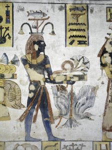 Tomba di Ramses III, dipinto murale di offerte rituali, XX dinastia da Egyptian 20th Dynasty