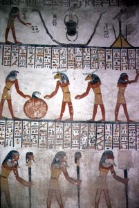 Murale dalla Camera I nella Tomba di Ramses VI, Nuovo Regno (c.1145-1137 a.C.)