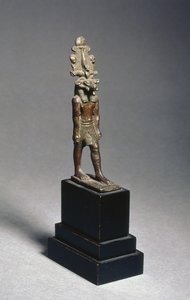Figura di Harsaphes, una divinità con testa di ariete, Periodo Tardo, c.600 a.C. (bronzo)