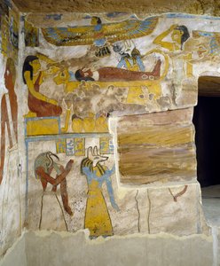 Murali della camera funeraria della Tomba di Pa Nentwy, Oasi di Bahariya, Giza, Egitto. Civiltà egizia, XXVI Dinastia, 663-525 a.C. da Egyptian 26th Dynasty