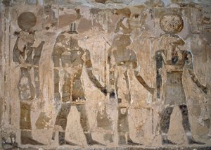 Affreschi murali, Tempio di Ain El Meftla, Oasi di Bahariya, Giza, Egitto, XXVI dinastia (663-525 a.C.) da Egyptian 26th Dynasty