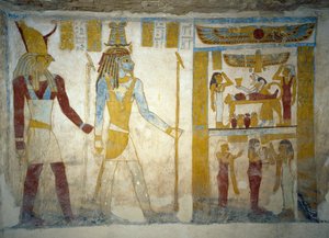 Pitture murali dalla Tomba di Pa Nentwy, Oasi di Bahariya, Giza, Egitto. Civiltà egizia, XXVI dinastia, 663-525 a.C. da Egyptian 26th Dynasty