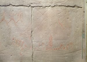 Rilievo che raffigura un viaggio in barca, dalla Mastaba di Akhethotep, Antico Regno, c.2400 a.C.