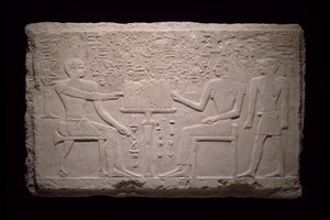 Frammento di muro dalla tomba di Thenti, 2524-2400 a.C. da Egyptian 5th Dynasty
