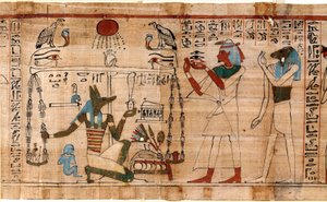 Antichità egiziana: la pesatura dell