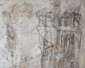 Schizzo di un gruppo di uomini, tomba di Ramose da Egyptian Egyptian