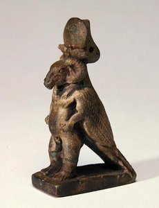 Dio composito con testa di ariete, corpo di nano e schiena di falco da Egyptian Ptolemaic Period