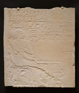 Rilievo dalla tomba di Khnumti, c.2345-2184 a.C. (calcare bianco)