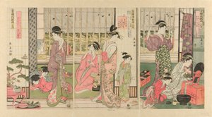 Pioggia la Mattina Dopo nel Quartiere del Piacere da Eishōsai Chōki